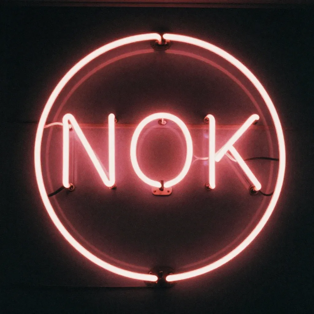 Hand-blown glass neon tube